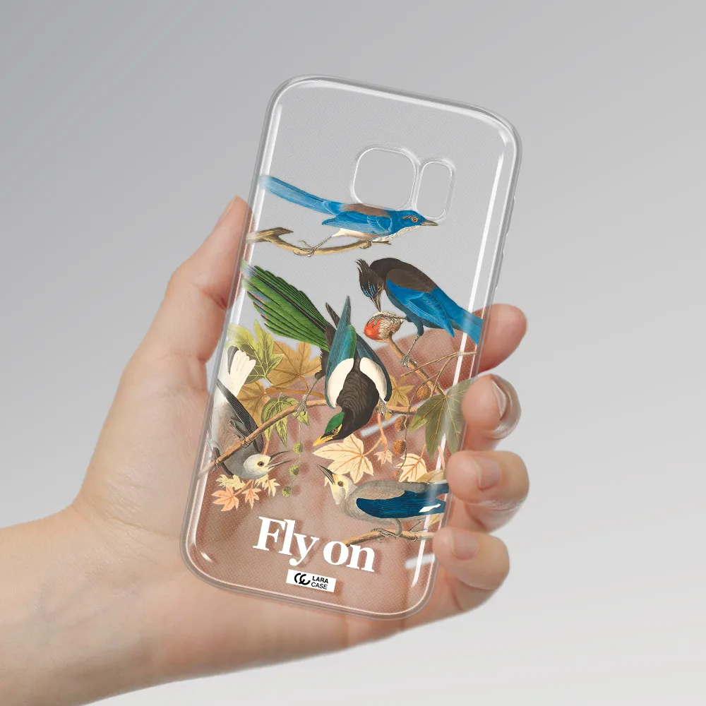 a group of birds on a branch Samsung S 7 Clear TPU Case