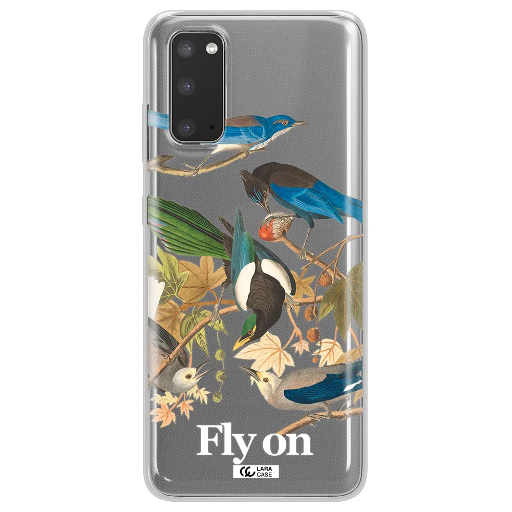 a group of birds on a branch Samsung S20 Clear TPU Case