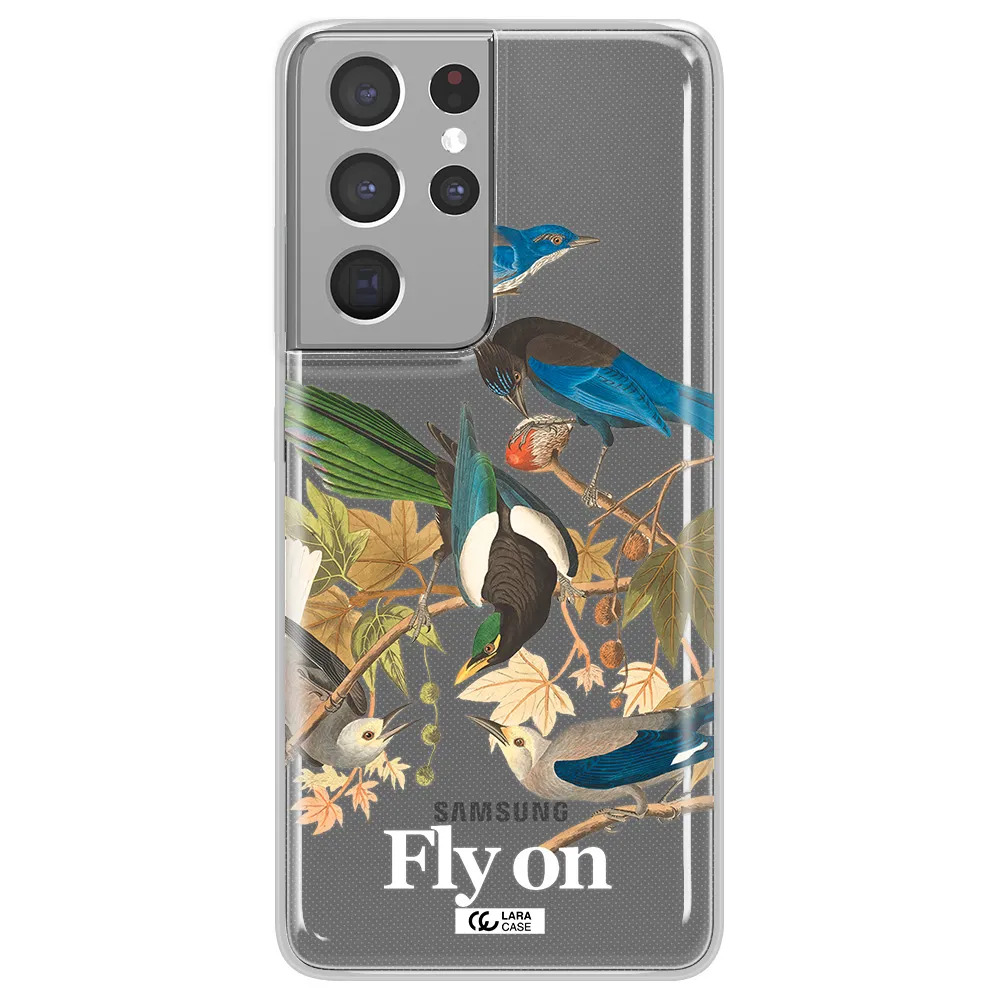 a group of birds on a branch Samsung S21 Ultra Clear TPU Case