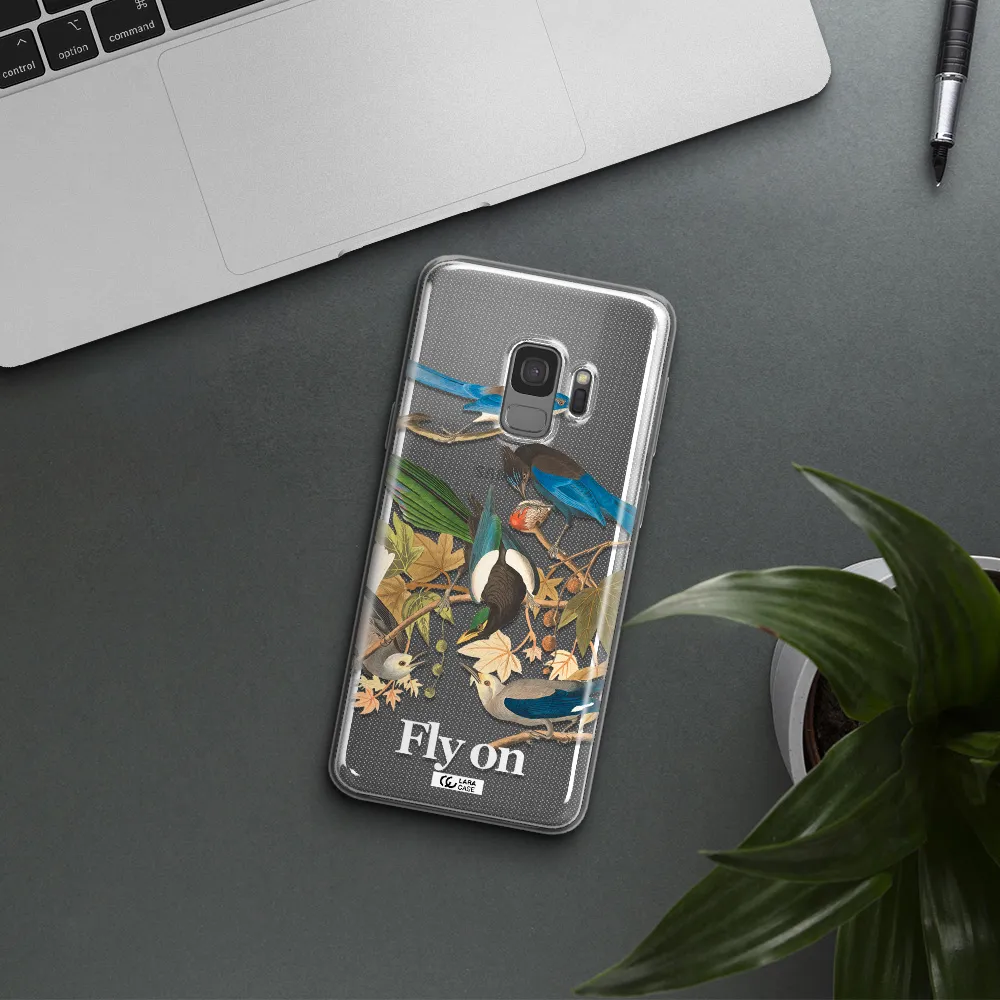 a group of birds on a branch Samsung S9 Clear TPU Case