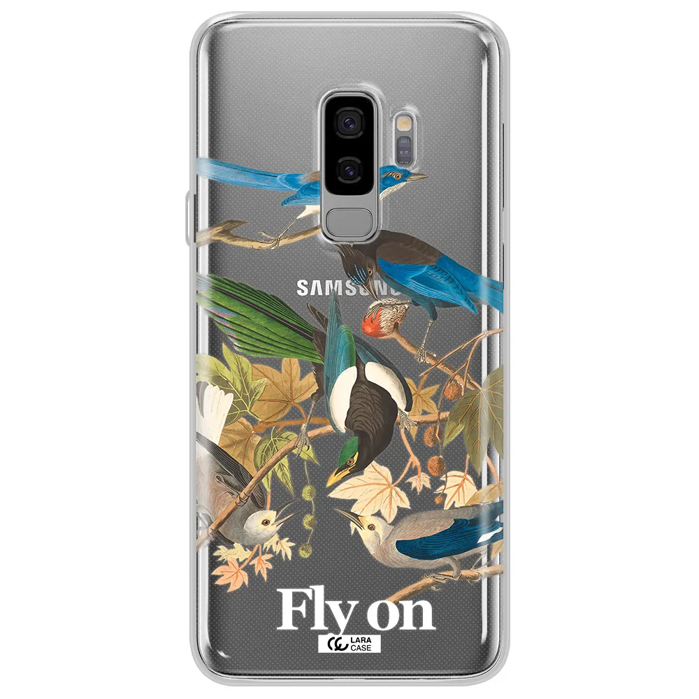a group of birds on a branch Samsung S9 Plus Clear TPU Case