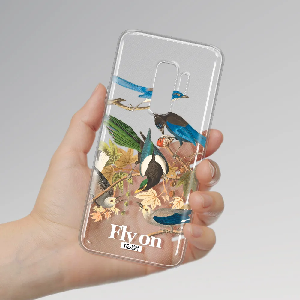 a group of birds on a branch Samsung S9 Plus Clear TPU Case