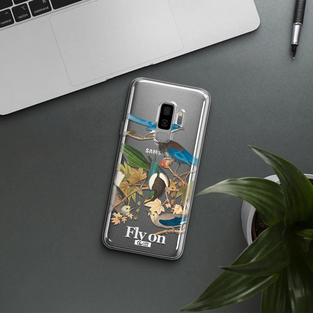 a group of birds on a branch Samsung S9 Plus Clear TPU Case