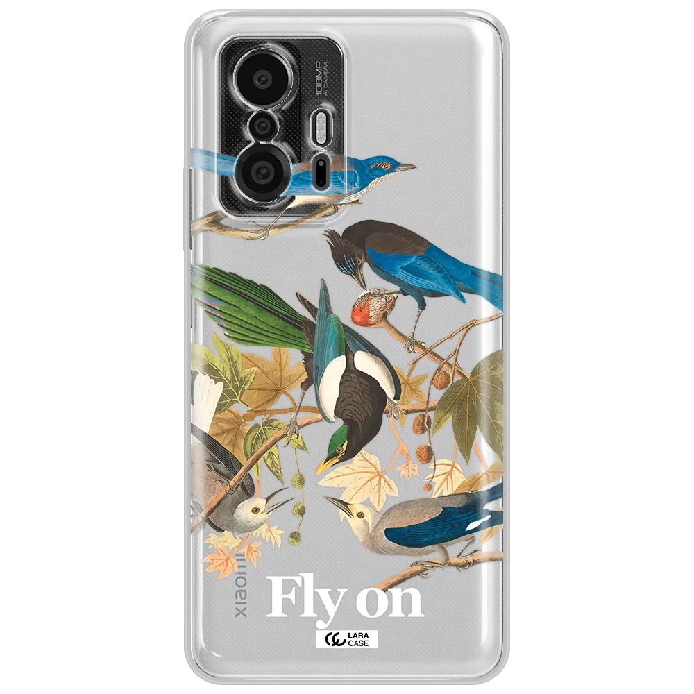 A Group Of Birds On A Branch Xiaomi 11T Pro Clear Tpu Case