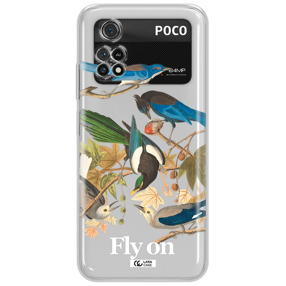 A Group Of Birds On A Branch Xiaomi Poco M4 Pro 4G Clear Tpu Case