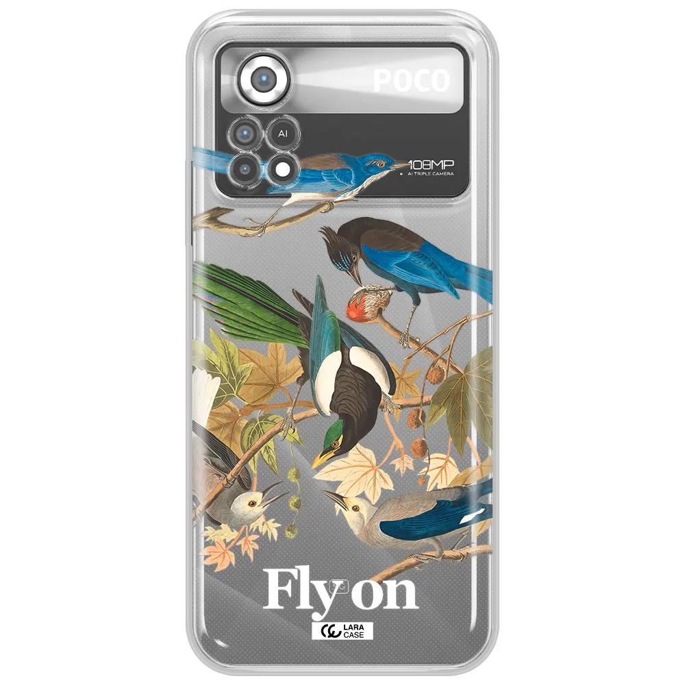 a group of birds on a branch Xiaomi Poco X4 Pro Clear TPU Case