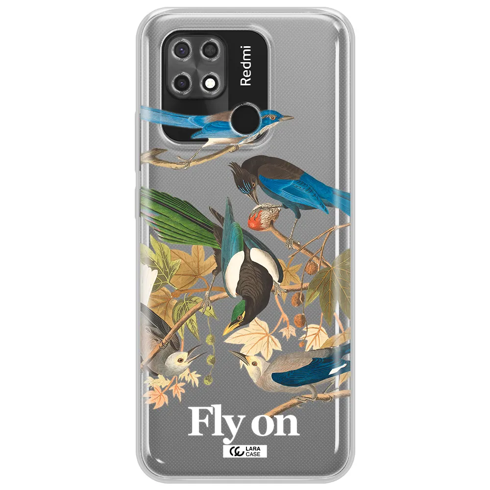 a group of birds on a branch Xiaomi Redmi 10C Clear TPU Case