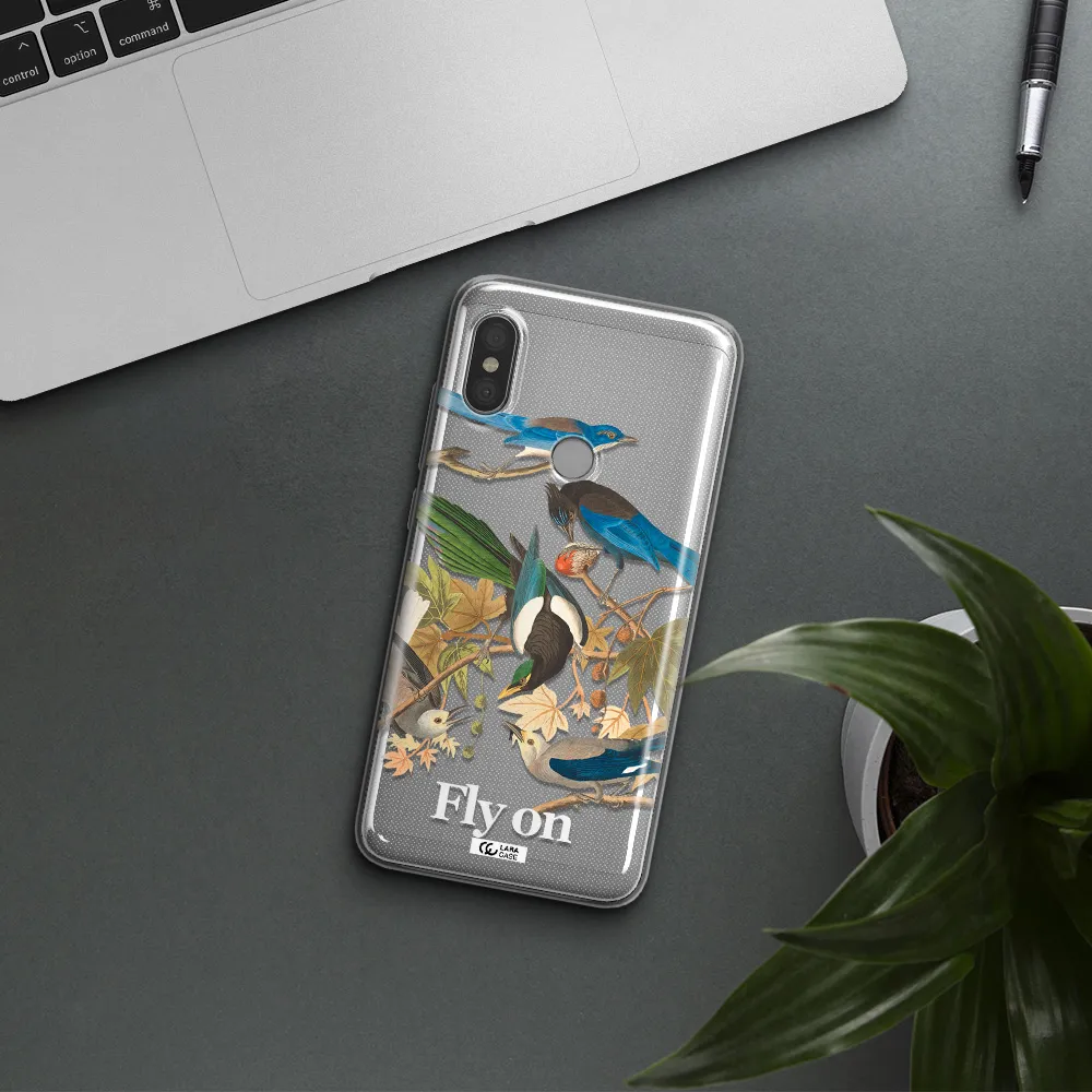 a group of birds on a branch Xiaomi Redmi Note 6 Pro Clear TPU Case