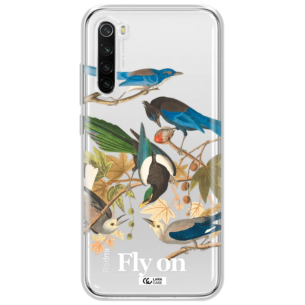 A Group Of Birds On A Branch Xiaomi Redmi Note 8T Clear Tpu Case