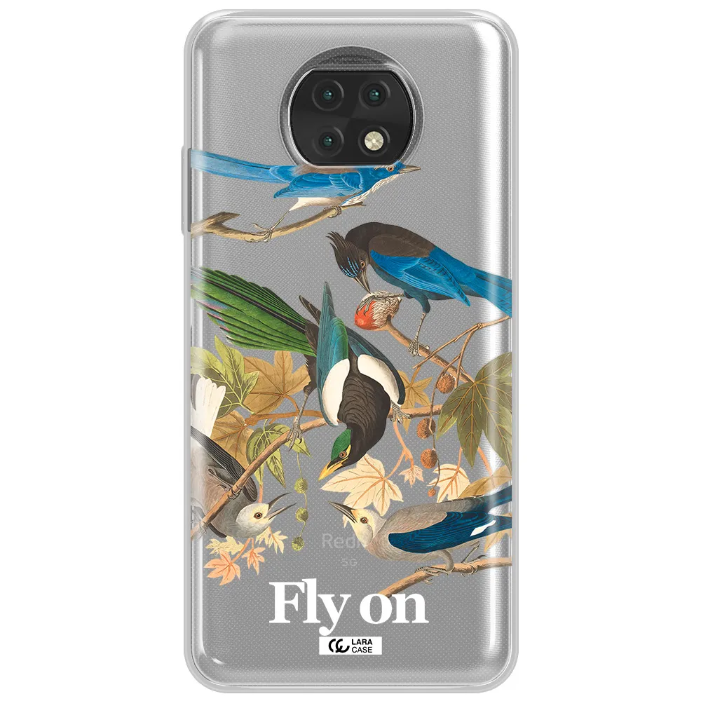 A Group Of Birds On A Branch Xiaomi Redmi Note 9T Clear Tpu Case