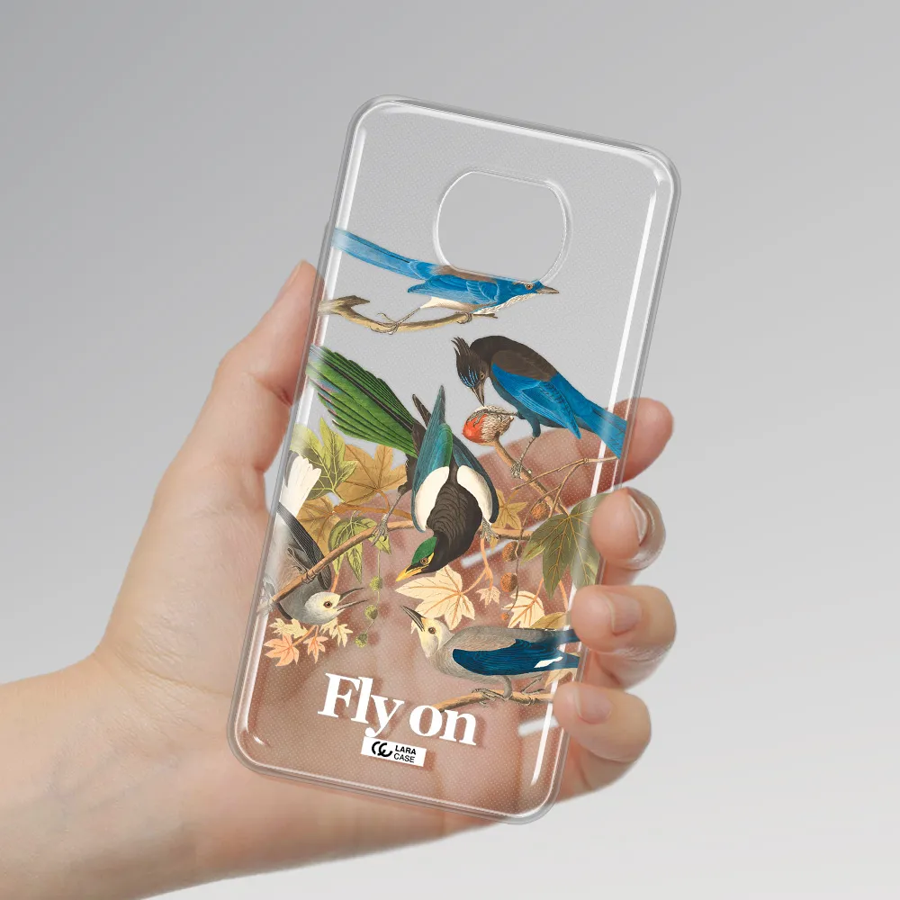 A Group Of Birds On A Branch Xiaomi Redmi Note 9T Clear Tpu Case