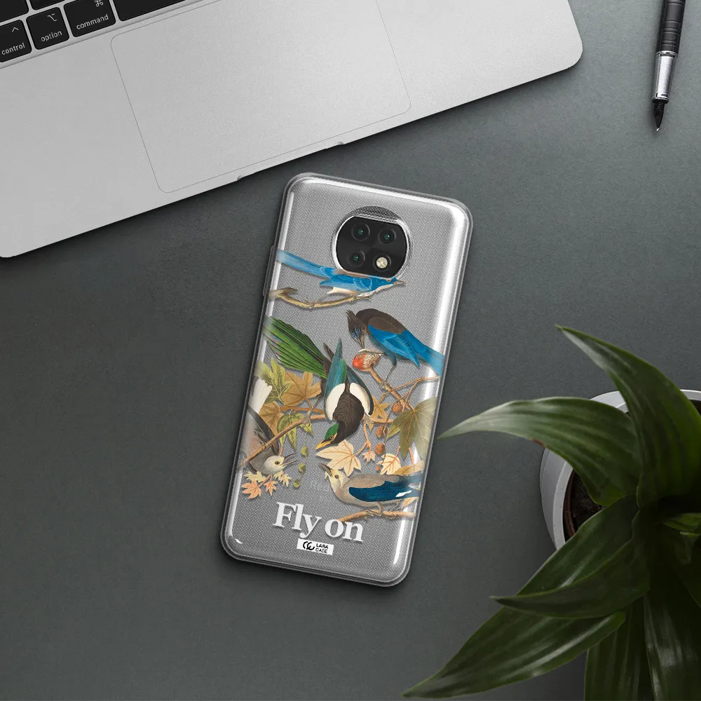 A Group Of Birds On A Branch Xiaomi Redmi Note 9T Clear Tpu Case