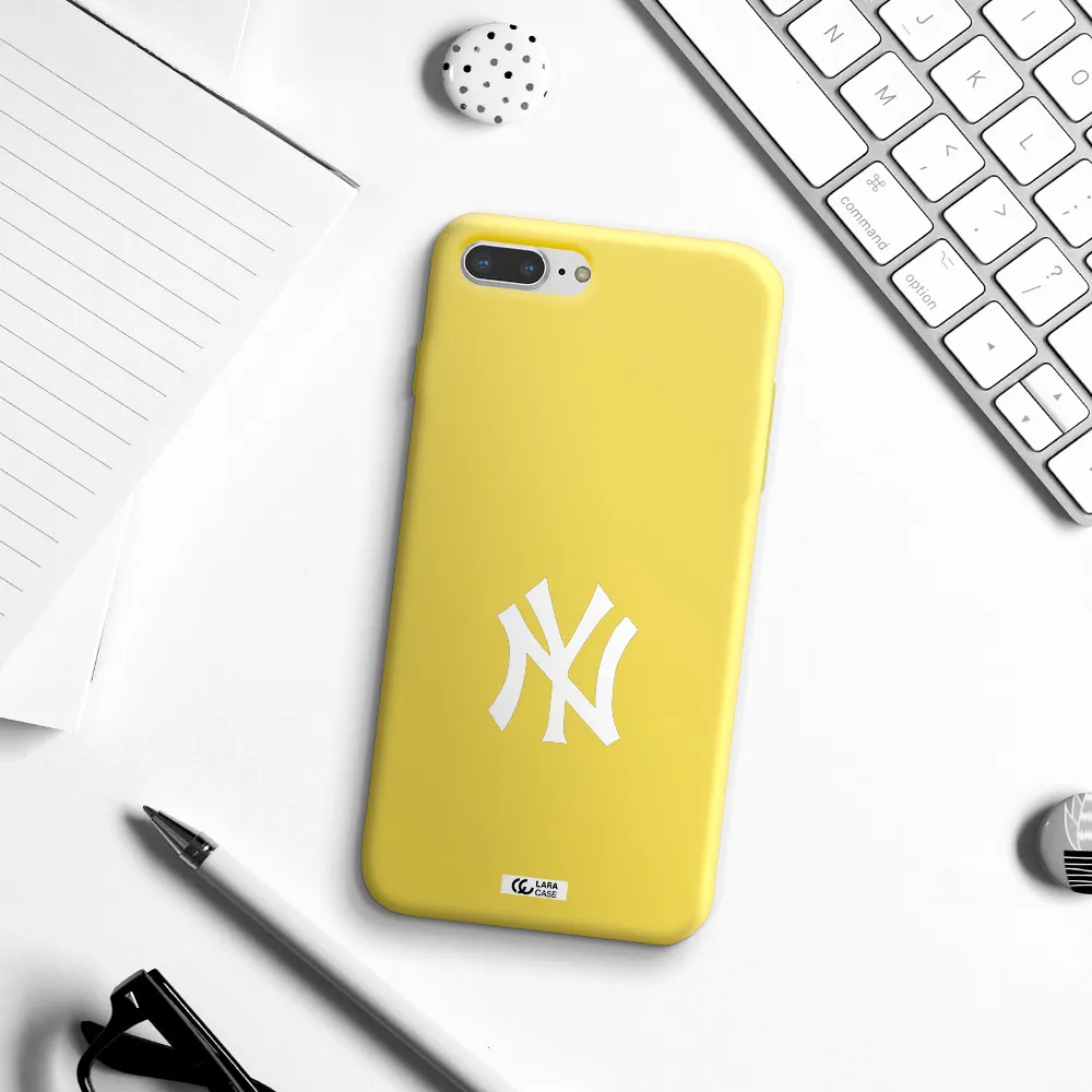 Cute Avocados Apple iPhone 8 plus Silicone canary yellow Case