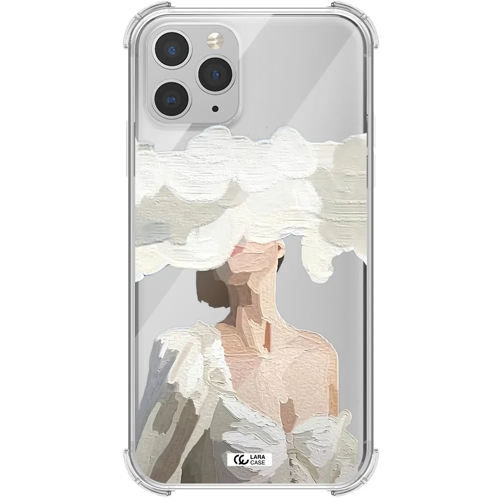 a woman with a cloud covering her face Apple iPhone 11 pro max Clear PC Case