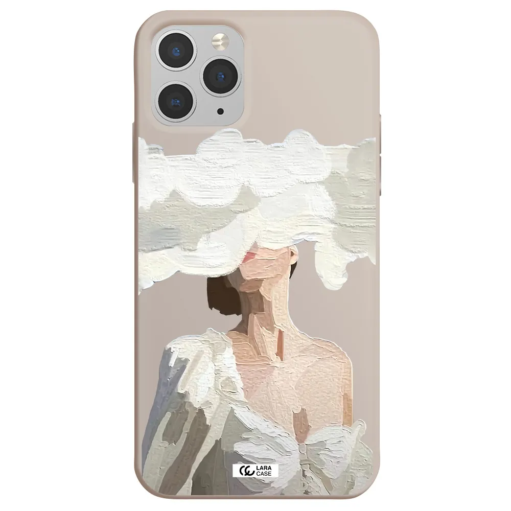a woman with a cloud covering her face Apple iPhone 11 pro Silicone Stone Case