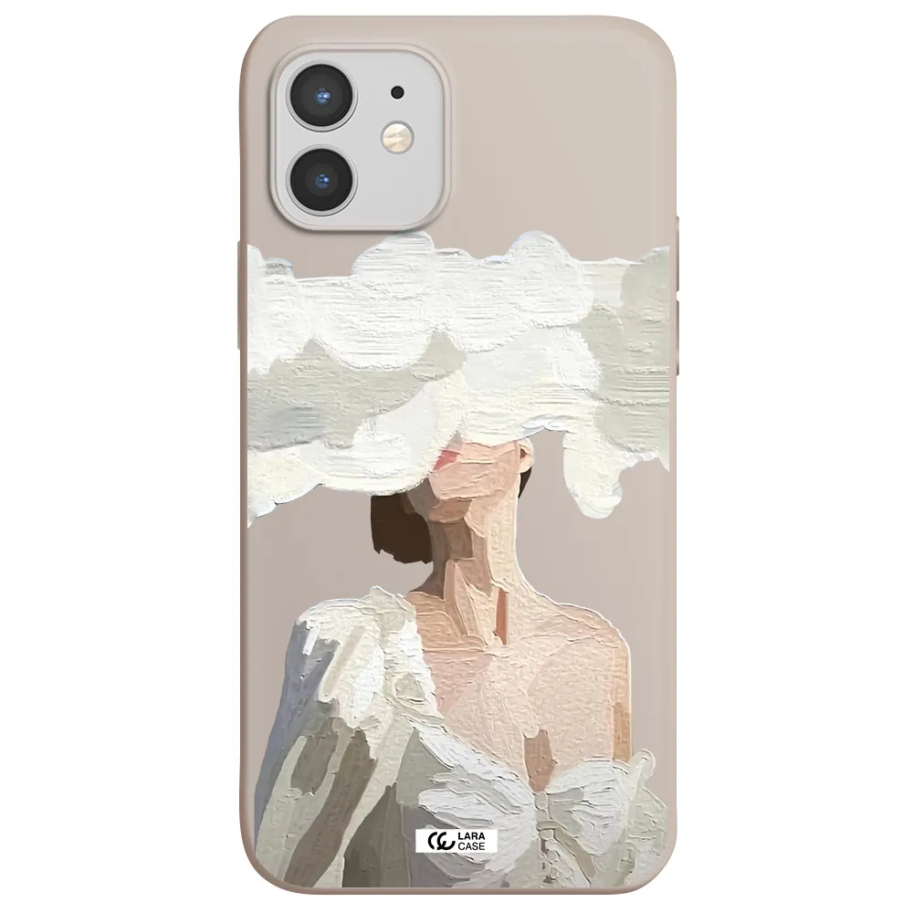 a woman with a cloud covering her face Apple iPhone 12 mini Silicone Stone Case
