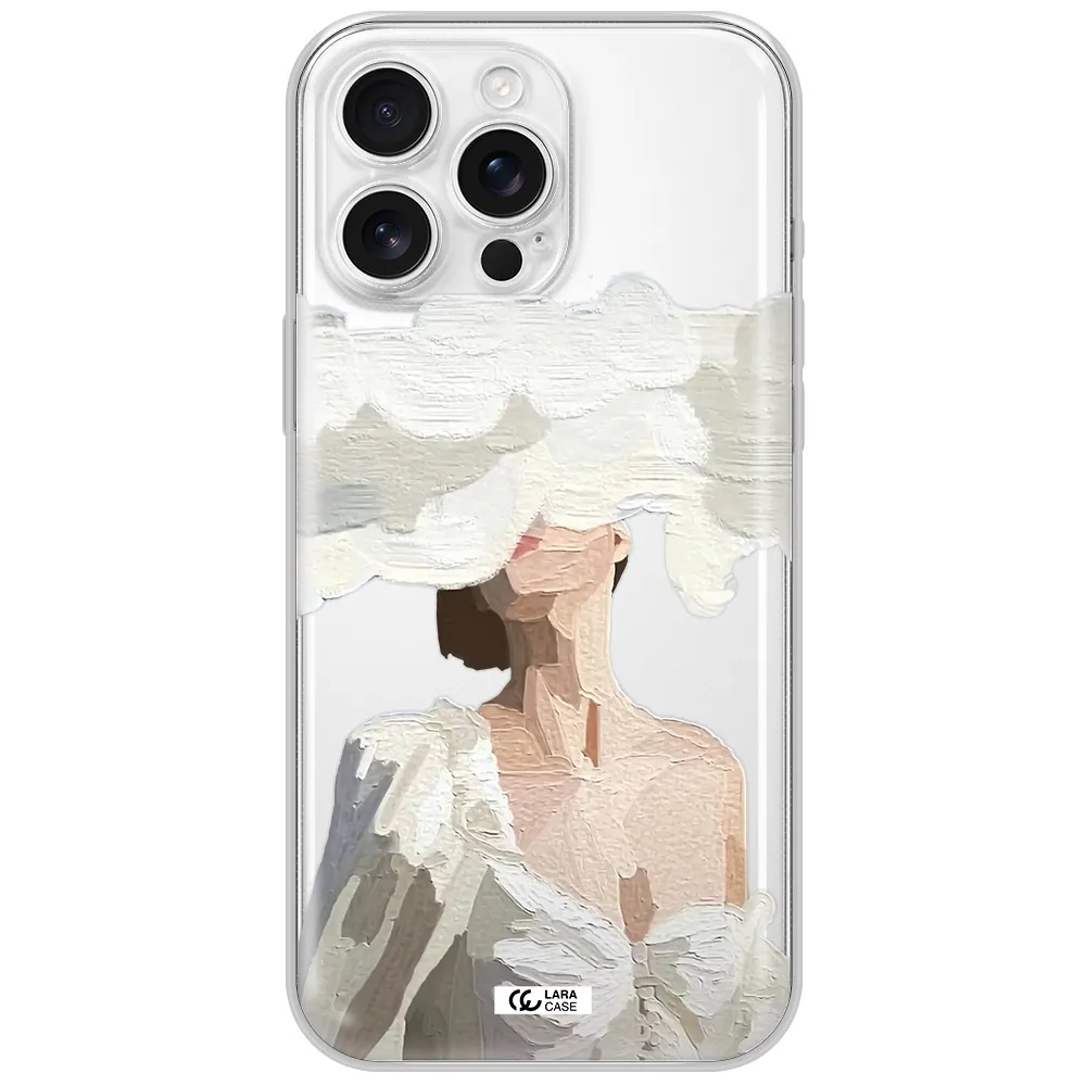 A Woman With A Cloud Covering Her Face Apple Iphone 16 Pro Max Clear Tpu Case