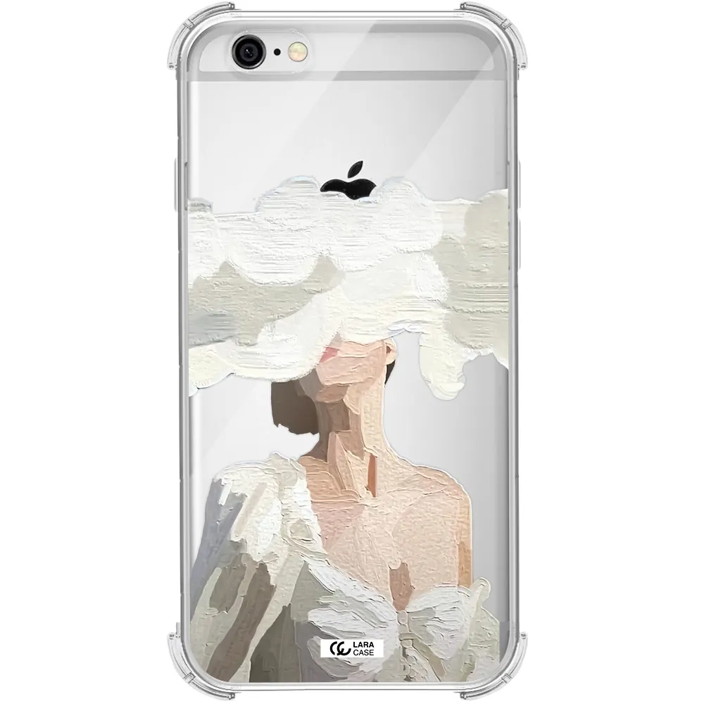 a woman with a cloud covering her face Apple iPhone 6 Clear PC Case