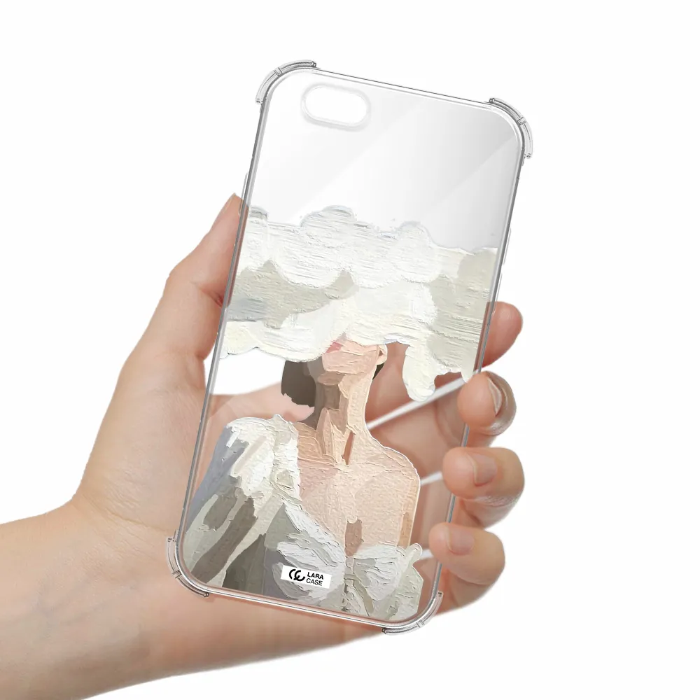 a woman with a cloud covering her face Apple iPhone 6 Clear PC Case