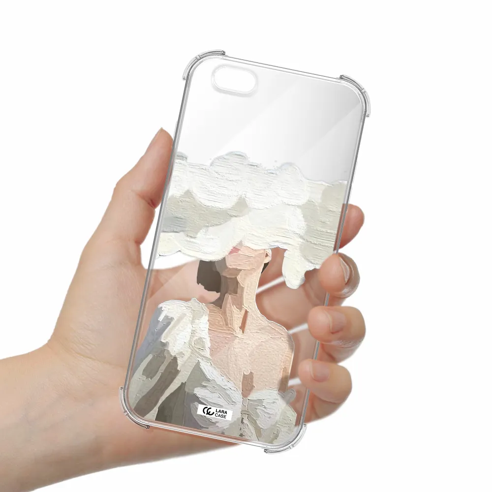 a woman with a cloud covering her face Apple iPhone 6 s plus Clear PC Case