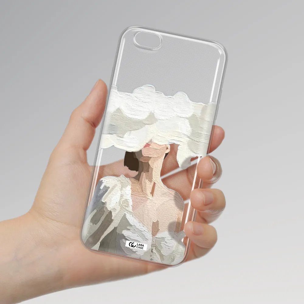 a woman with a cloud covering her face Apple iPhone 6 s plus Clear TPU Case