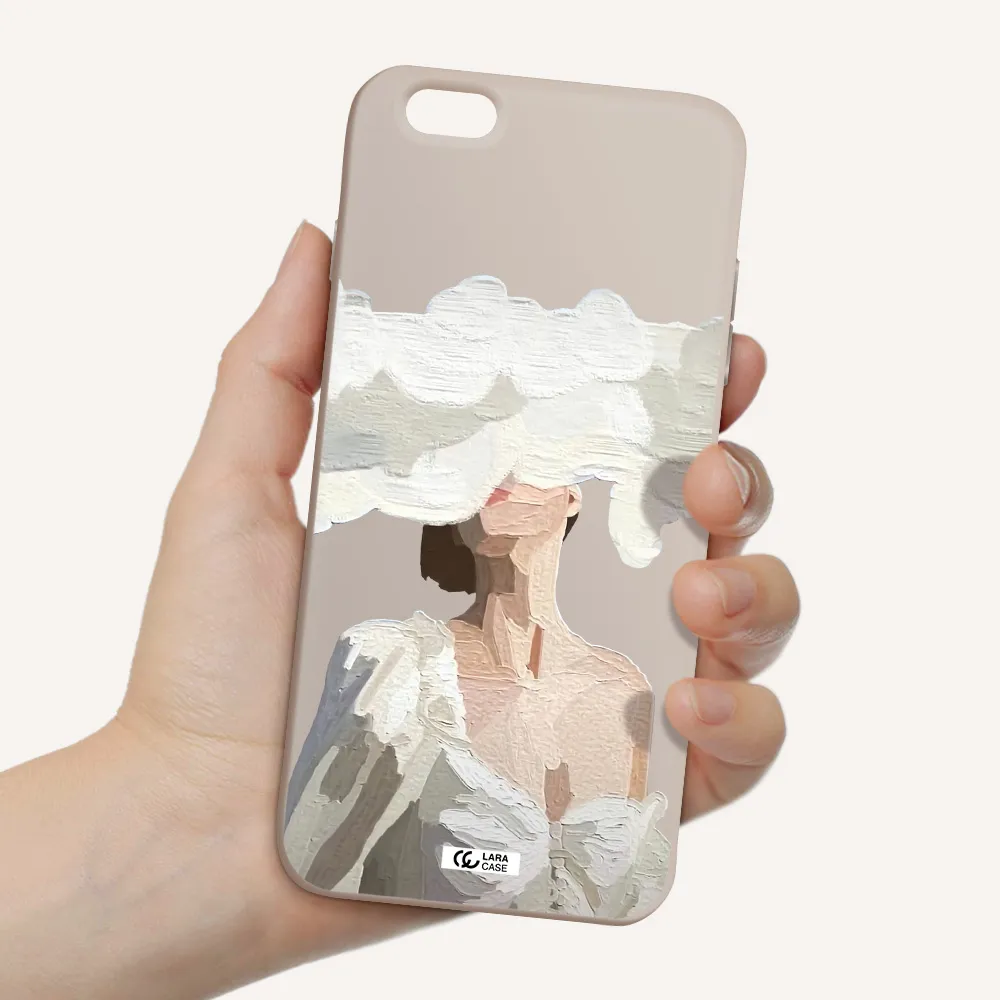 a woman with a cloud covering her face Apple iPhone 6 s plus Silicone Stone Case