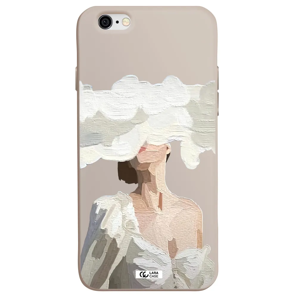 a woman with a cloud covering her face Apple iPhone 6 Silicone Stone Case