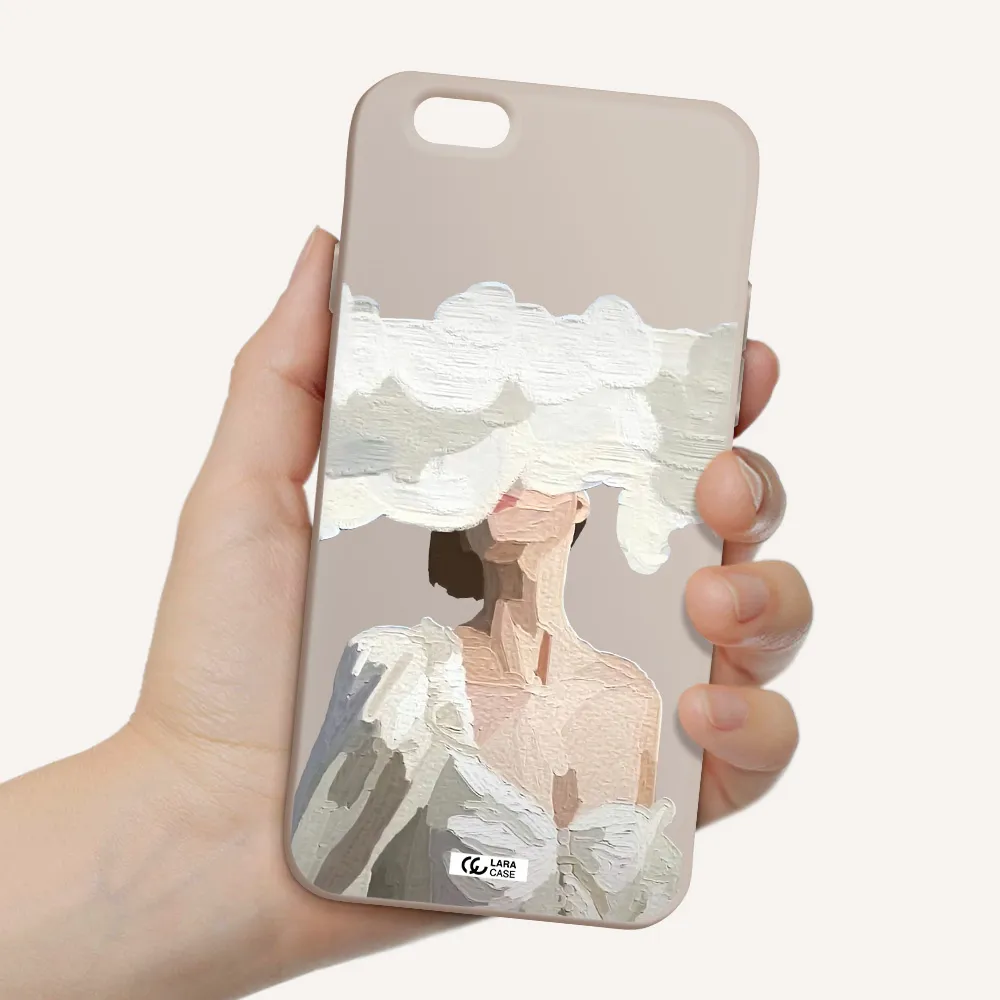 a woman with a cloud covering her face Apple iPhone 6 Silicone Stone Case