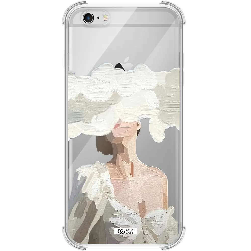 a woman with a cloud covering her face Apple iPhone 6S Clear PC Case