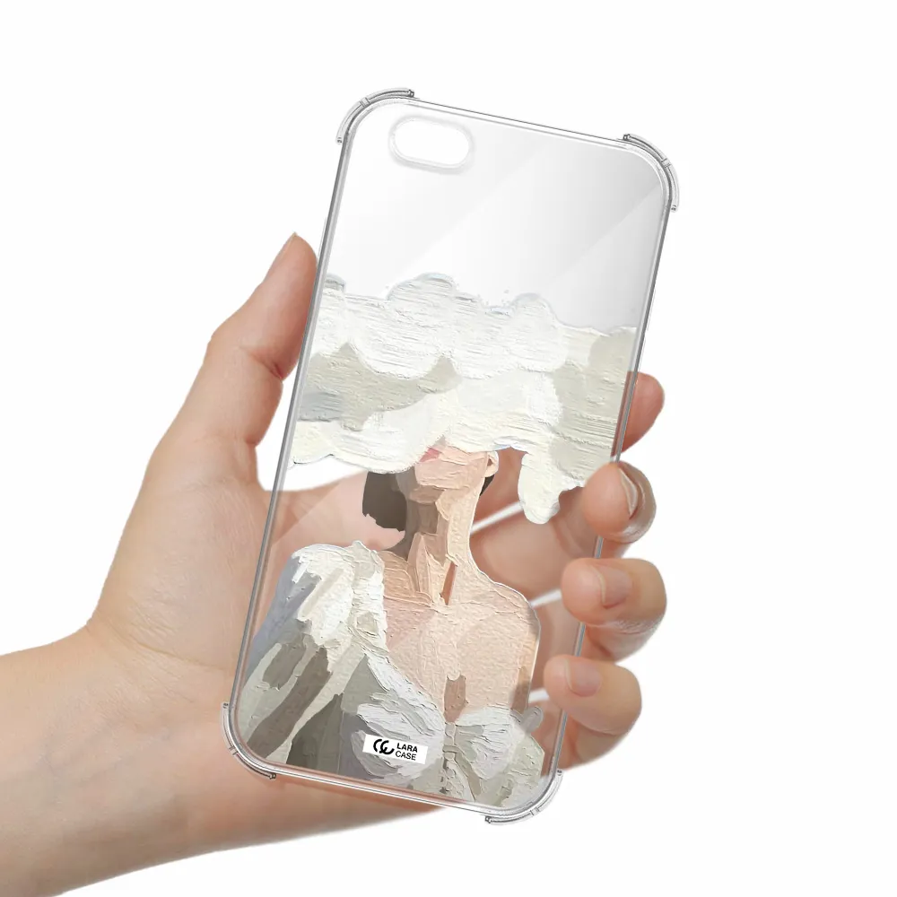 a woman with a cloud covering her face Apple iPhone 6S Clear PC Case