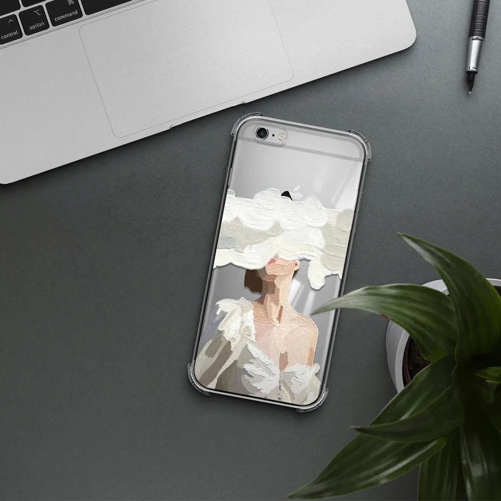 a woman with a cloud covering her face Apple iPhone 6S Clear PC Case