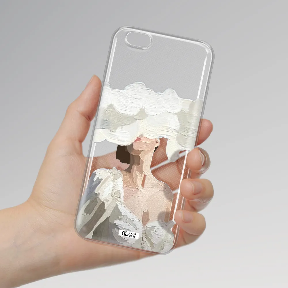 a woman with a cloud covering her face Apple iPhone 6S Clear TPU Case