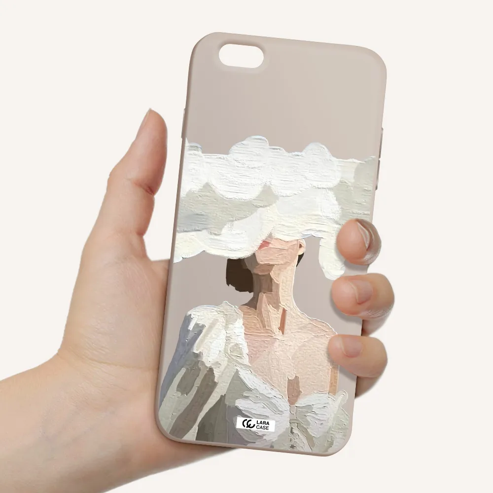a woman with a cloud covering her face Apple iPhone 6S Silicone Stone Case