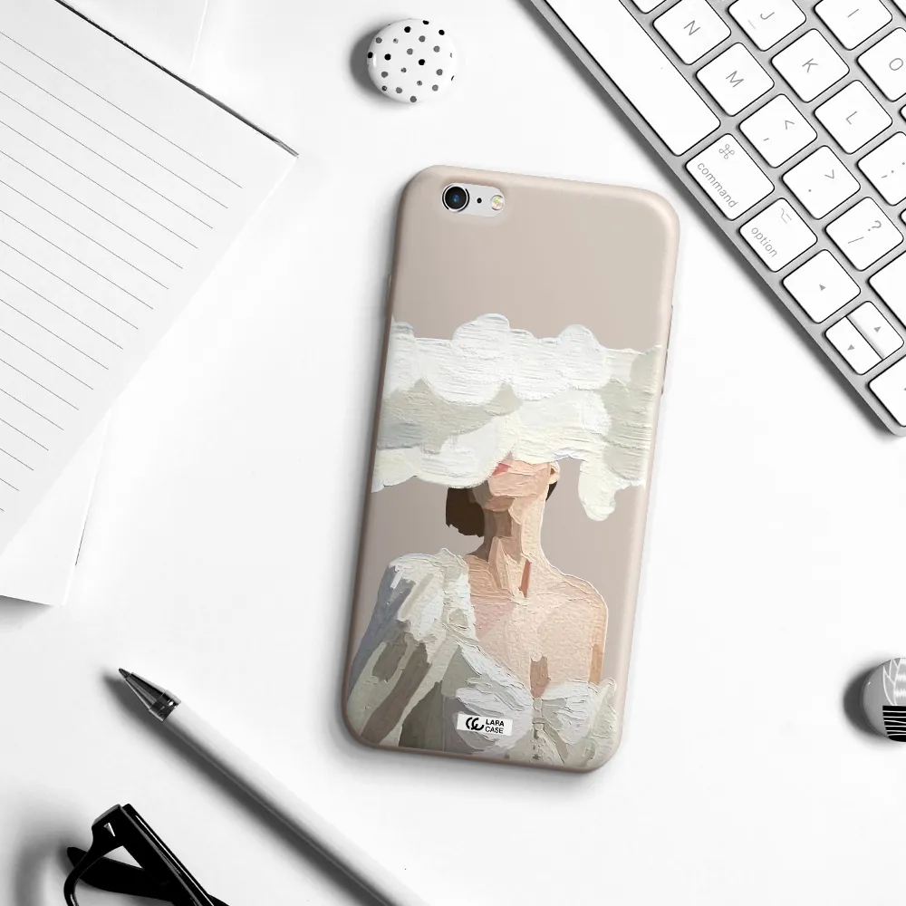 a woman with a cloud covering her face Apple iPhone 6S Silicone Stone Case