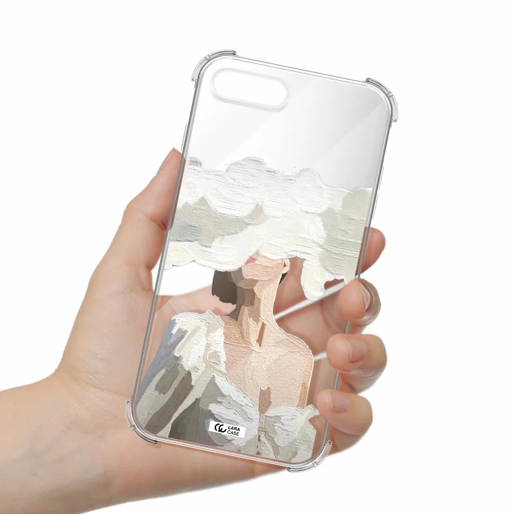 a woman with a cloud covering her face Apple iPhone 7 plus Clear PC Case