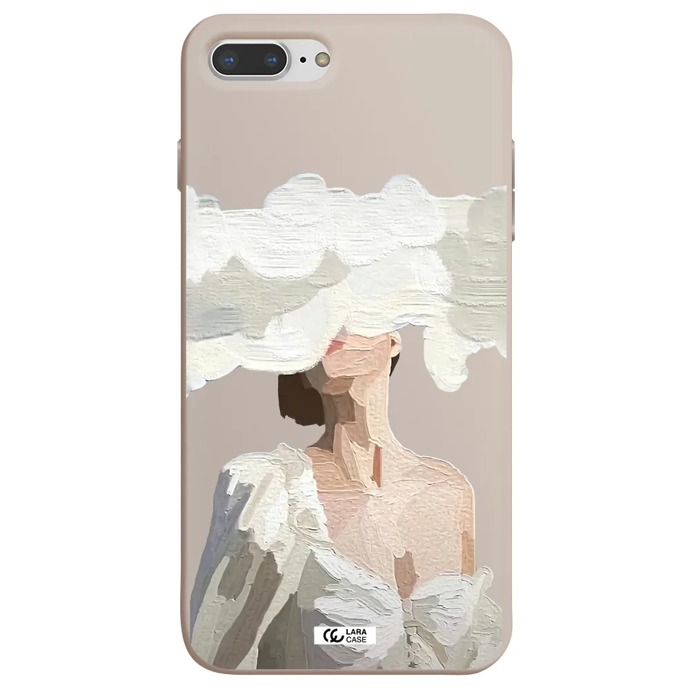 a woman with a cloud covering her face Apple iPhone 7 plus Silicone Stone Case