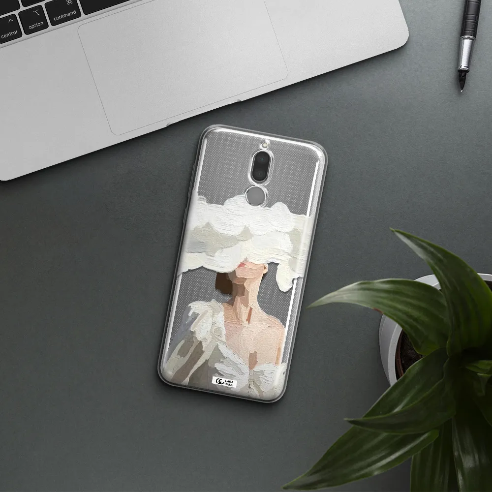 a woman with a cloud covering her face Huawei Mate 10 Lite Clear TPU Case