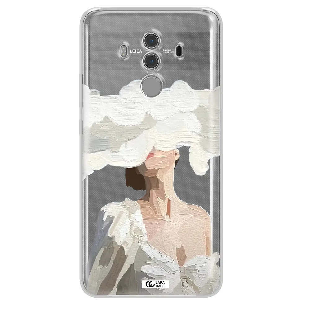 a woman with a cloud covering her face Huawei Mate 10 Pro Clear TPU Case