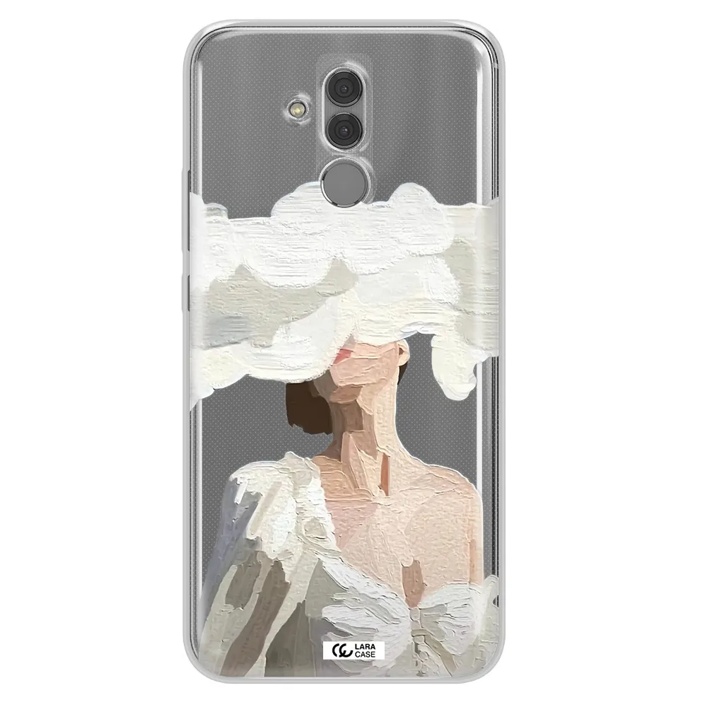 a woman with a cloud covering her face Huawei Mate 20 Lite Clear TPU Case