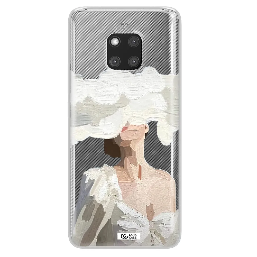 a woman with a cloud covering her face Huawei Mate 20 Pro Clear TPU Case