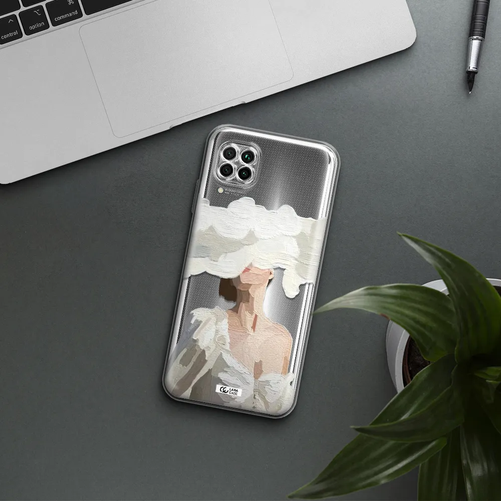A Woman With A Cloud Covering Her Face Huawei Nova 7I Clear Tpu Case