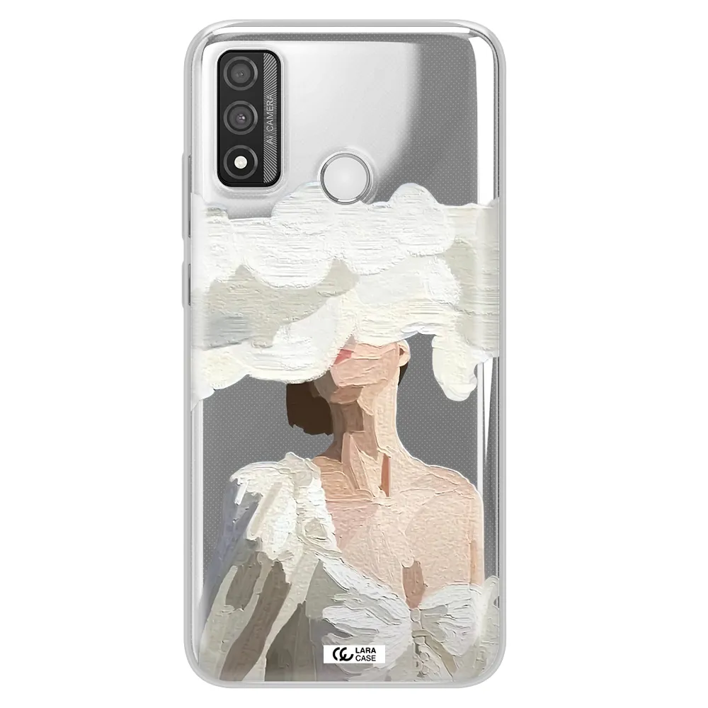 a woman with a cloud covering her face Huawei P Smart 2020 Clear TPU Case