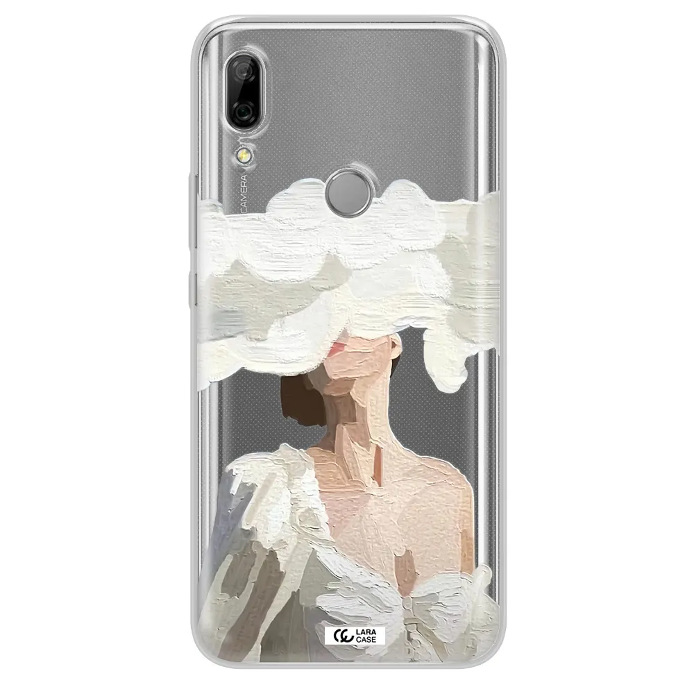 a woman with a cloud covering her face Huawei P Smart Z Clear TPU Case