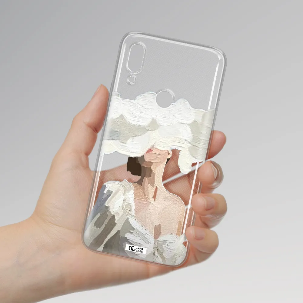 a woman with a cloud covering her face Huawei P Smart Z Clear TPU Case
