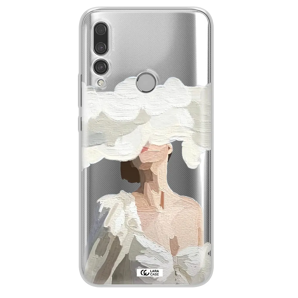 a woman with a cloud covering her face Huawei Y9 Prime 2019 Clear TPU Case