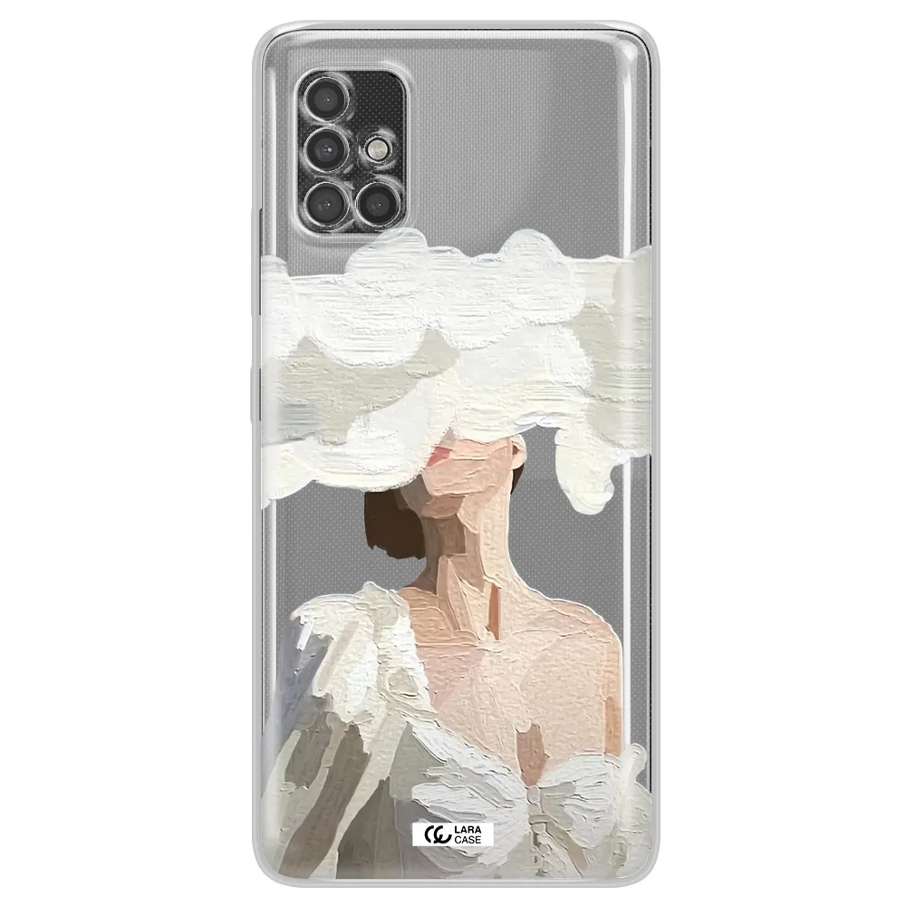 A Woman With A Cloud Covering Her Face Samsung A40S Clear Tpu Case