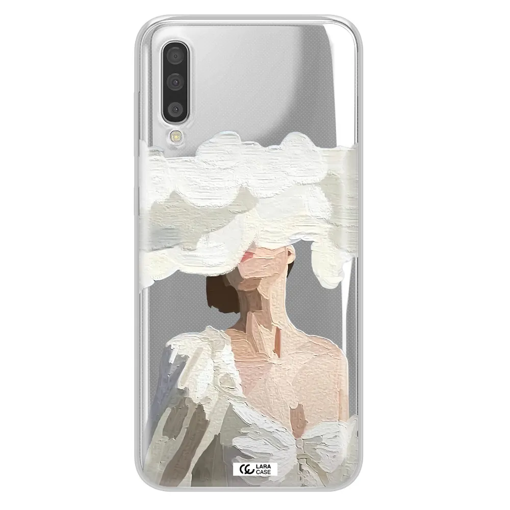 A Woman With A Cloud Covering Her Face Samsung A50S Clear Tpu Case