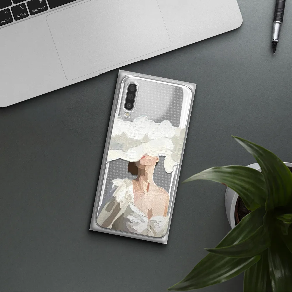 A Woman With A Cloud Covering Her Face Samsung A50S Clear Tpu Case