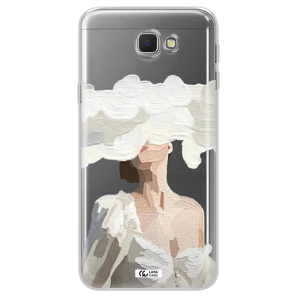 a woman with a cloud covering her face Samsung J5 Prime Clear TPU Case