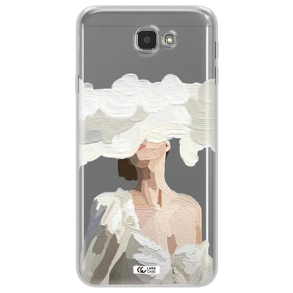 a woman with a cloud covering her face Samsung J7 Prim Clear TPU Case